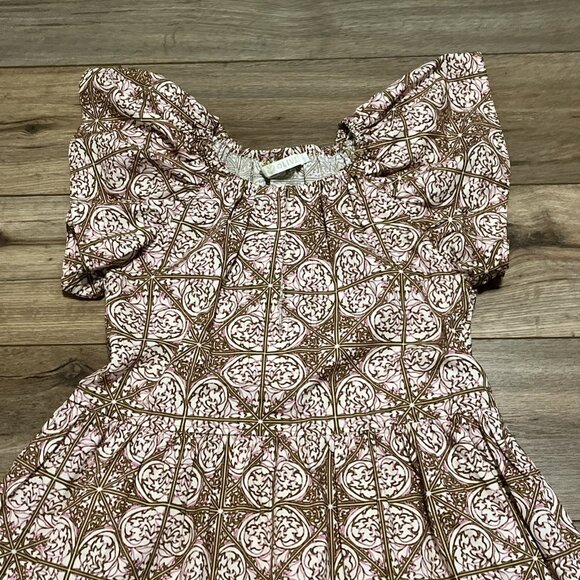 Marie Oliver Kara Dress SZ Small Mini Ruffle Nouveau Mosaic 100% Cotton - Picture 6 of 13